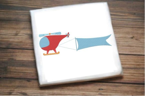 Cute Helicopter with Flying Flag Embroidery Review