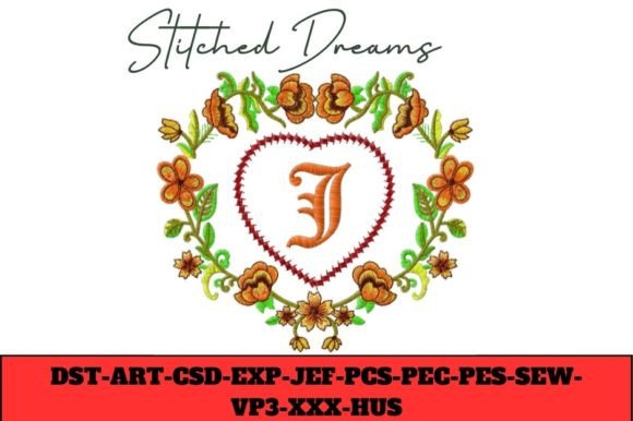 Floral Heart Letter J Embroidery Review