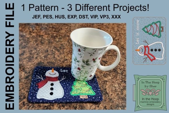 Snowman Tree Mug Rug Embroidery Review