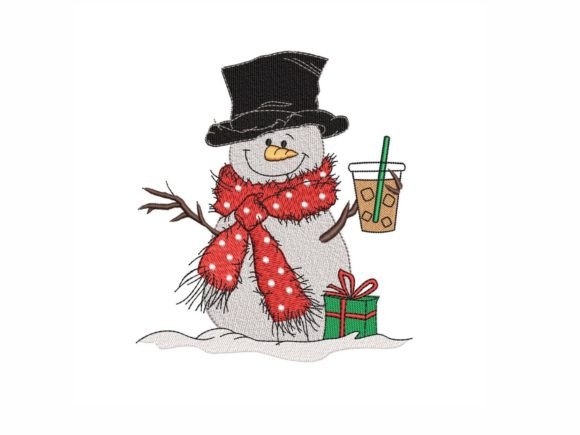 Snowman with Iced Coffee Embroidery Review