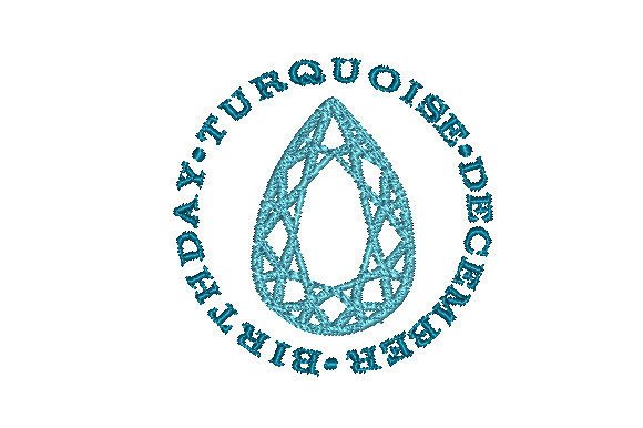 Turquoise Faceted Pear December Birthday Embroidery Review